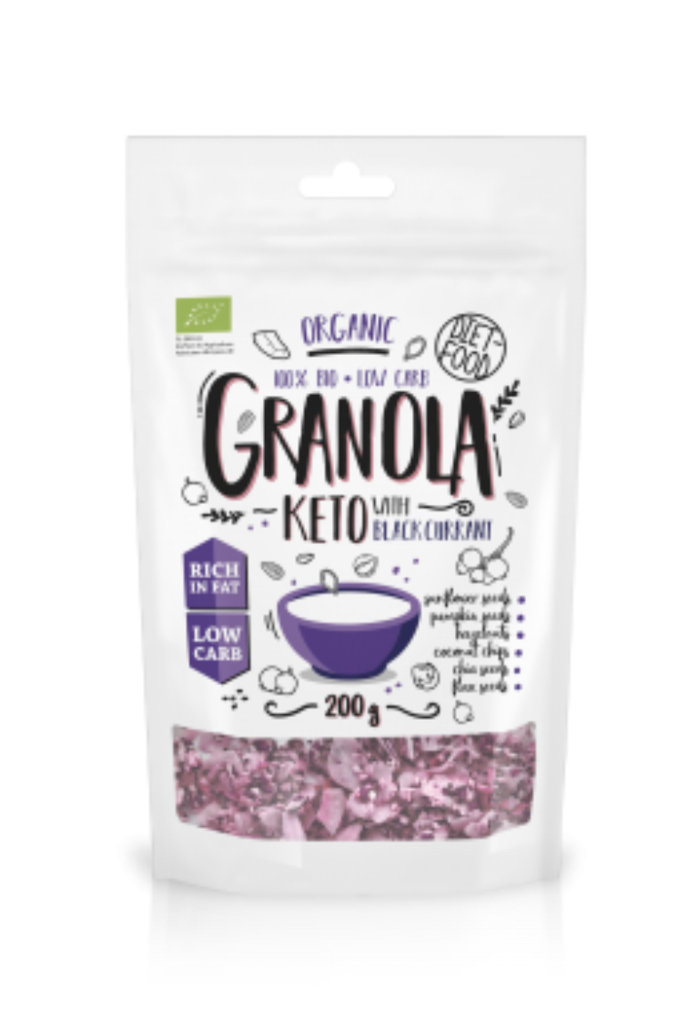 EKOLOGIŠKA KETO GRANOLA su JUODAISIAIS SERBENTAIS