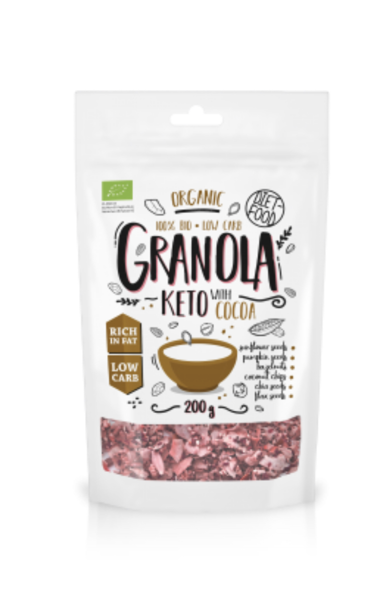 EKOLOGIŠKA KETO GRANOLA su KAKAVA