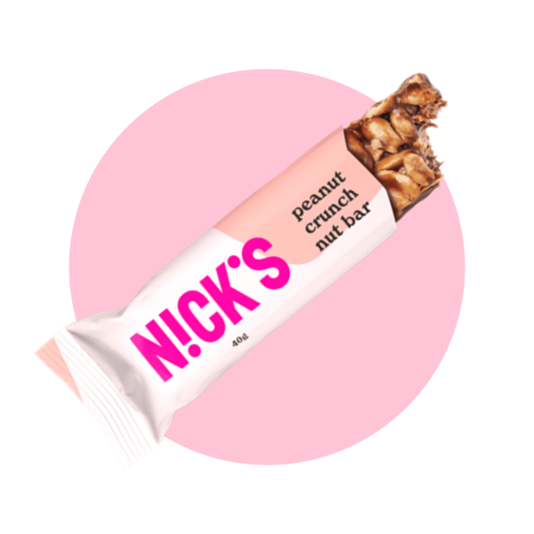 Traškus batonėlis su žemės riešutais Nick's peanut crunch 40 g