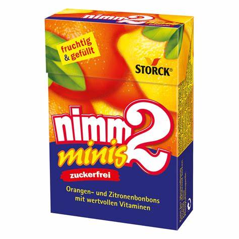 nimm2 STORCK  vaisių skonių saldainiai su saldikliais ir vitaminais 