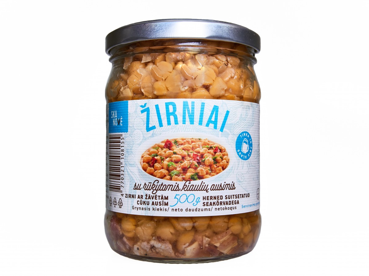 Žirniai su rūkytomis kiaulių ausimis (Tinka prie alaus), 500g