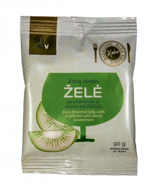 Kiwi jelly with erythrol and stevia sweeteners