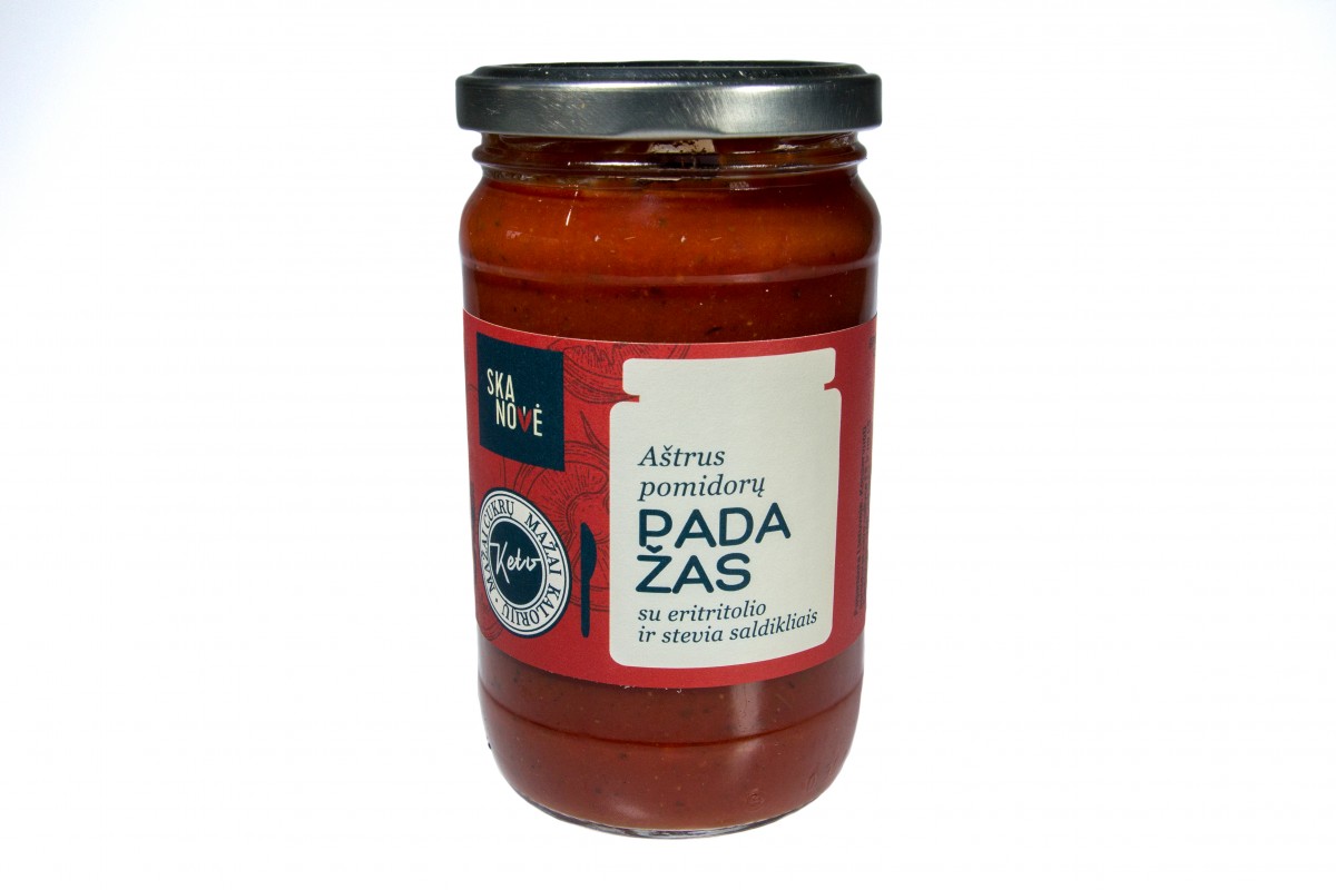 Spicy tomato sauce with erythritol and stevia sweeteners