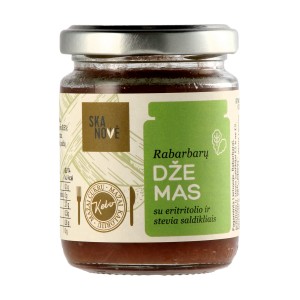 Rhubarb jam with erythritol and stevia sweeteners