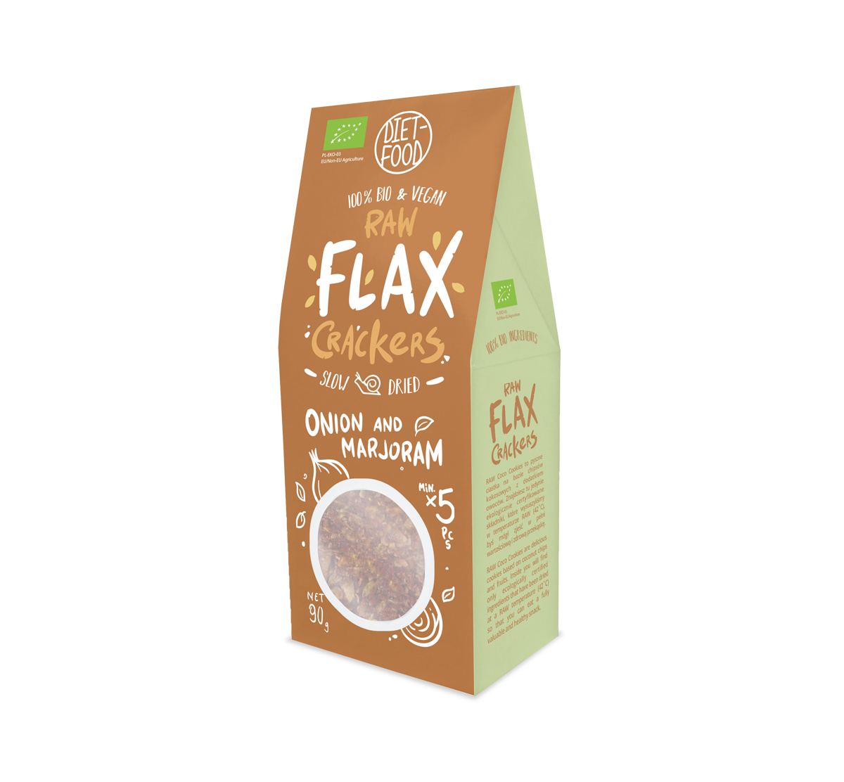 BIO flax crackers with onion and marjoram