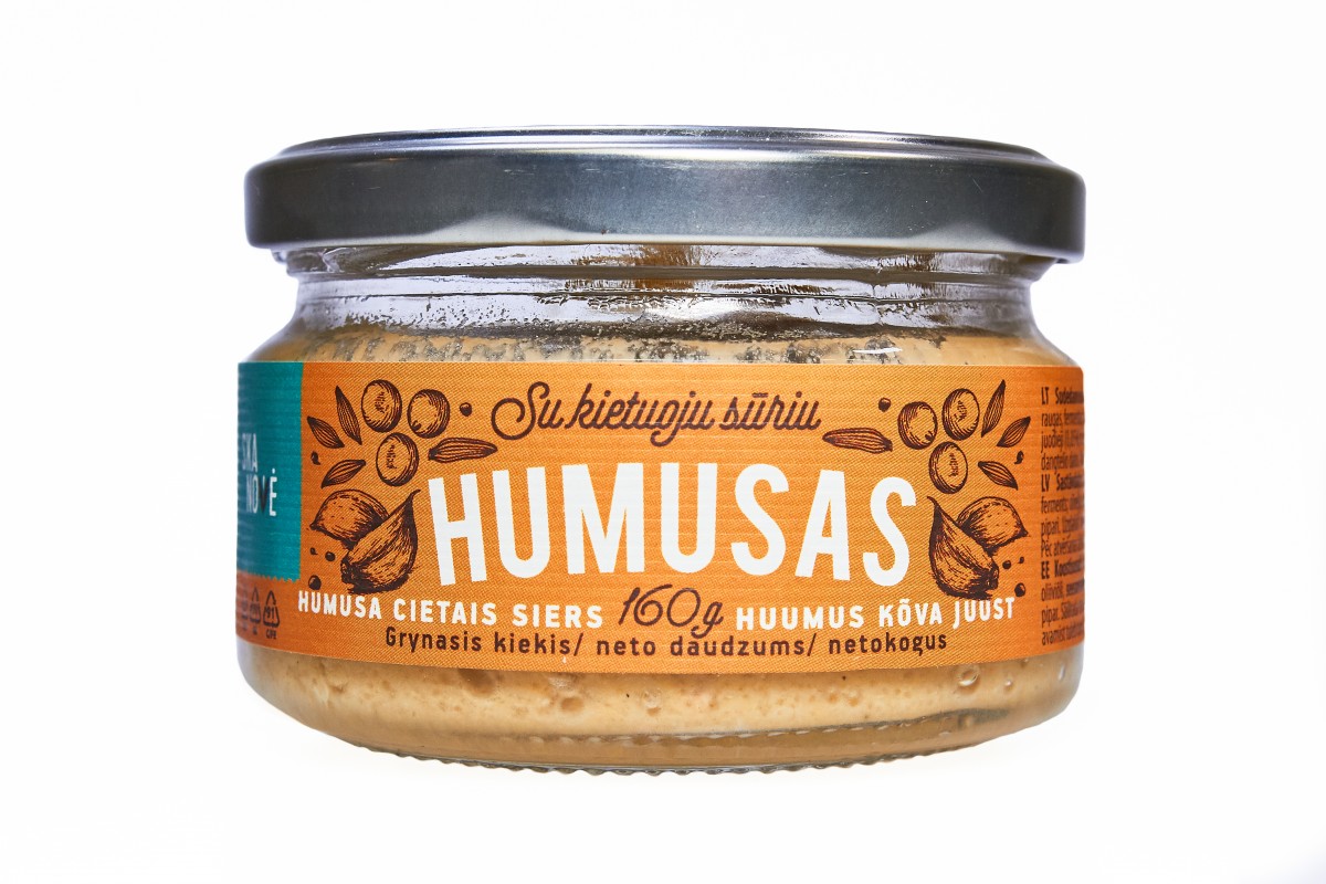 Humusas su kietuoju sūriu, 160g