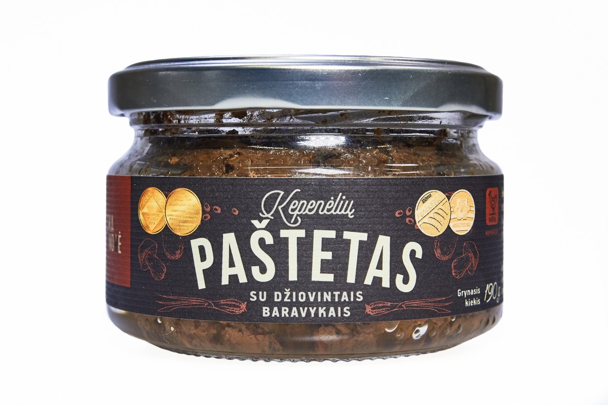 Kepenėlių paštetas su džiovintais baravykais, 190g