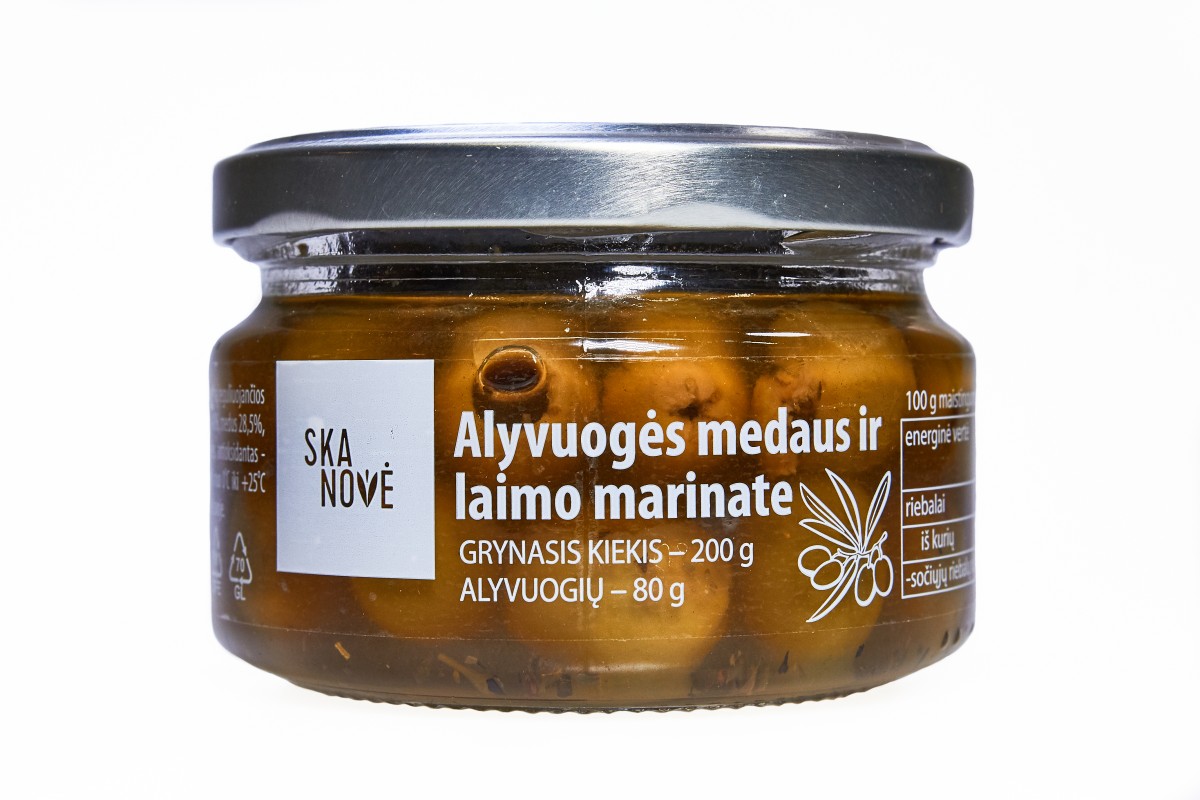 Alyvuogės medaus ir laimo marinate, 200g