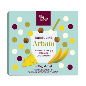 BURBULINĖ ARBATA 

Ananasų ir mangų arbata su Chia sėklomis 300 g