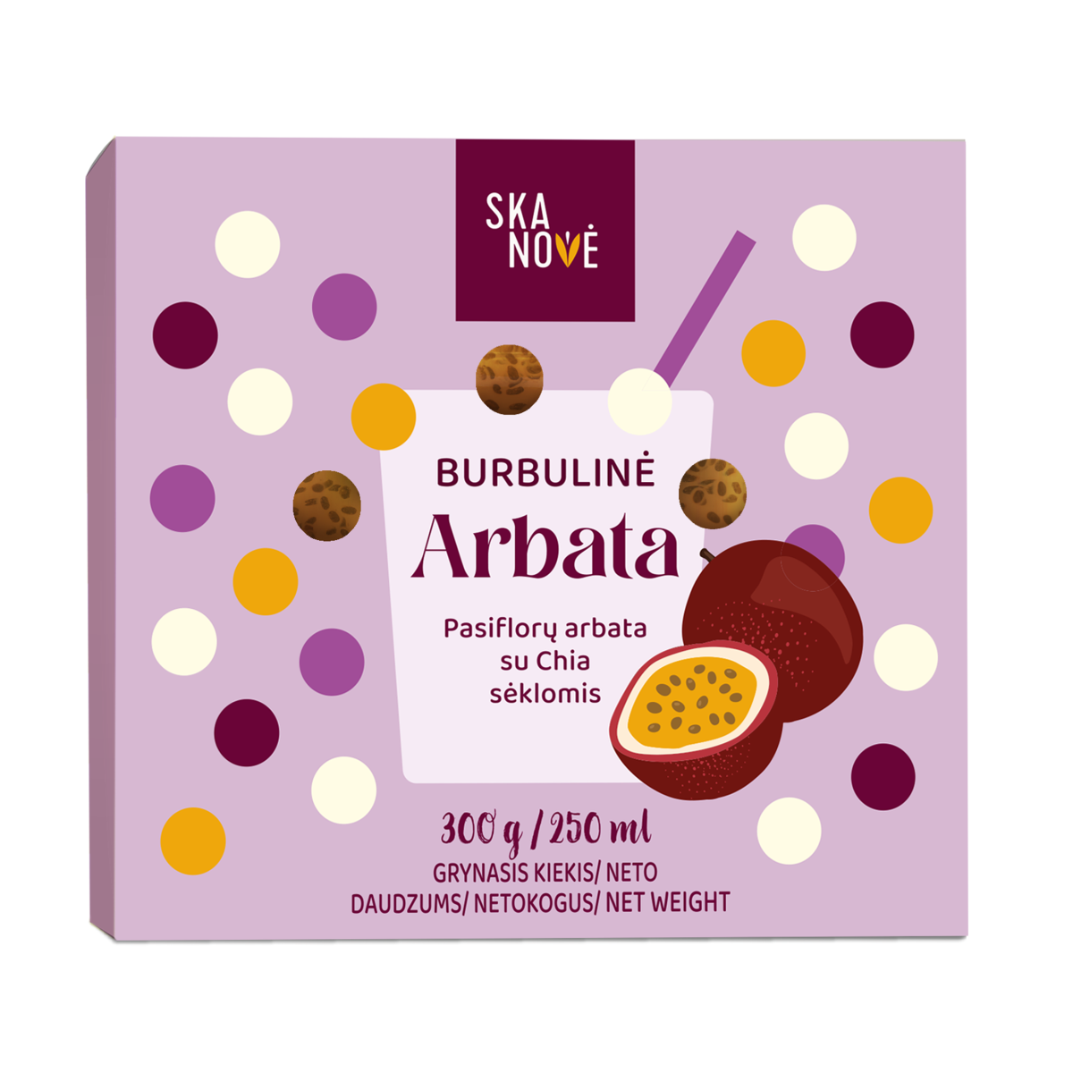 Pasiflorų arbata su CHIA sėklomis 300 g BURBULINĖ ARBATA